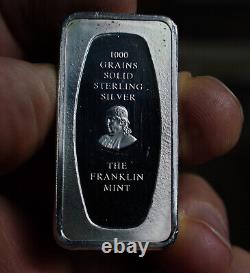 1971 Father's Day Franklin Mint 925 Sterling 65.4 gram Silver art bar C1745
