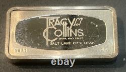 1971 Franklin Mint 1000 Grain Silver Bar Bankmarked Tracy Collins Bank Utah