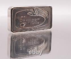 1971 Franklin Mint 10th American Space Program 2oz Sterling Silver art bar C2685