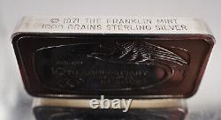 1971 Franklin Mint 10th American Space Program 2oz Sterling Silver art bar C2685