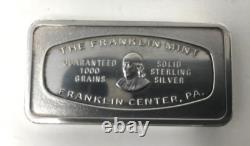1971 Franklin Mint Amoskeag Banks 1000 Grains Solid Sterling Silver Bar