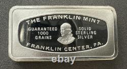 1971 Franklin Mint BANK OF NORTH DAKOTA Bismarck STERLING 2 oz SILVER Bar INGOT