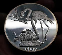 1971 Franklin Mint Great Flamingo #6 925 Sterling Silver art bar round C1924