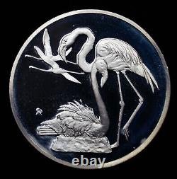 1971 Franklin Mint Great Flamingo #6 925 Sterling Silver art bar round C1924