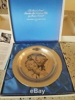 1971 Franklin Mint Norman Rockwell Christmas Plate Sterling 173.5 Grams WithBOX