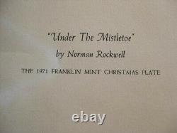 1971 Franklin Mint Norman Rockwell Christmas Plate Sterling Under the Mistletoe