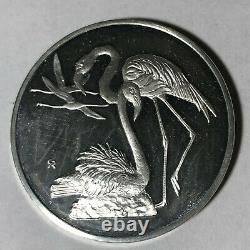 1971 Franklin Mint Robert Bird Greater Flamingo 2 oz Sterling Silver Proof Medal