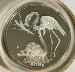 1971 Franklin Mint Robert Bird Greater Flamingo 2 oz Sterling Silver Proof Medal