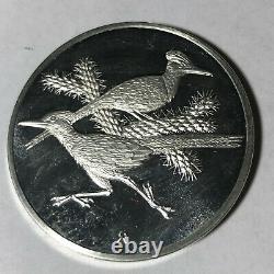 1971 Franklin Mint Robert Bird Roadrunner 2 Ounce Sterling Silver Proof Medal