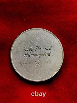 1971 Franklin Mint Robert Bird Ruby-Throated Hummingbird 2.3oz Sterling Medal