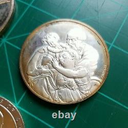1971 Franklin Mint Robert Birds 2 Ounce Sterling Silver Proof Medal, + others