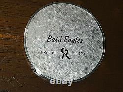 1971 Franklin Mint Robert Birds BALD EAGLES 2 Ounce Sterling Silver Proof Medal