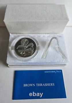 1971 Franklin Mint Roberts. 925 2oz Silver Brown Thrashers Medal Case Stand Box