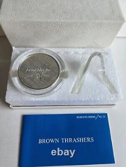 1971 Franklin Mint Roberts. 925 2oz Silver Brown Thrashers Medal Case Stand Box