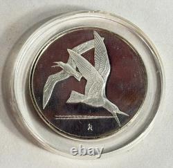 1971 Franklin Mint Roberts Bird Black Skimmers. 925 Sterling Silver 2oz