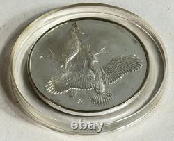 1971 Franklin Mint Roberts Bird No 13 Pileated Woodpeckers 2oz Sterling Silver