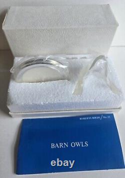 1971 Franklin Mint Roberts Birds. 925 2oz Silver Barn Owls Medal Case Stand Box