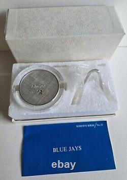 1971 Franklin Mint Roberts Birds. 925 2oz Silver Blue Jays Medal Case Stand Box