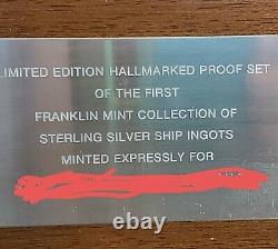 1971 Franklin Mint Sterling Silver Ship Ingots Boxed Set-102+ Troy Oz-Free Ship