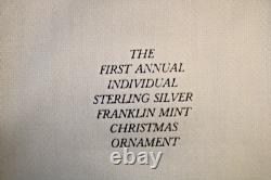 1971 Franklin Mint Sterling Silver Silent Night Christmas Ornament 1st Edition
