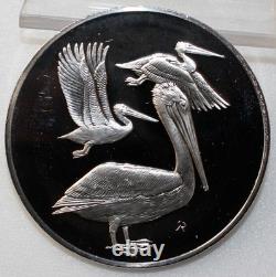 1971 PELICANS Roberts Birds 2oz 925 Sterling SILVER Round Franklin Mint No. 22