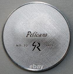 1971 PELICANS Roberts Birds 2oz 925 Sterling SILVER Round Franklin Mint No. 22