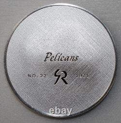 1971 PELICANS Roberts Birds 2oz 925 Sterling SILVER Round Franklin Mint No. 22