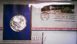 1971 Postmasters Of America First Day Covers 11 Sterling Silver Medals 275 Grams