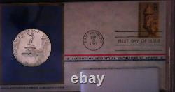 1971 Postmasters Of America First Day Covers 11 Sterling Silver Medals 275 Grams