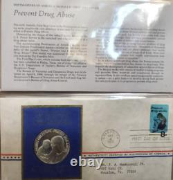 1971 Postmasters Of America First Day Covers 11 Sterling Silver Medals 275 Grams