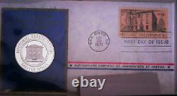 1971 Postmasters Of America First Day Covers 11 Sterling Silver Medals 275 Grams