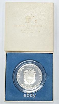 1971 Republic of Panama 20 Balboas Sterling Silver Proof Coin Franklin Mint COA