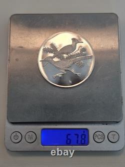 1971 Roadrunner 2oz Solid Sterling Silver Medal Franklin Mint Roberts Birds