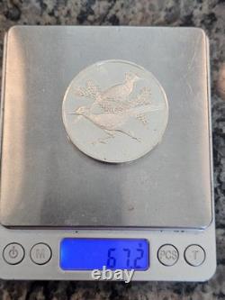1971 Roadrunner Large Sterling Silver Coin Franklin Mint 67 Grams