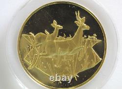 1971 Thomson's Gazelles Gold Plated Sterling Silver Medal Franklin Mint D8153