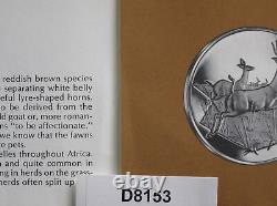 1971 Thomson's Gazelles Gold Plated Sterling Silver Medal Franklin Mint D8153