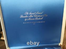 1971 Under The Mistletoe by Norman Rockwell, Sterling Plate Franklin Mint BOXED
