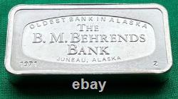 1971 Vintage Franklin Mint Sterling Silver- The B. M. Behrends Bank, AK Art Bar