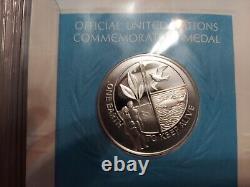 1972-5 sterling Silver United Nations Commemorative Medals