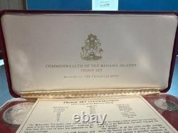 1972 Bahamas Islands 9 Coin Silver Proof Set Franklin Mint