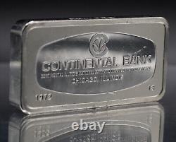 1972 Continental Bank Chicago Illinois Franklin Mint 2oz 925 Silver bar C5103