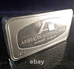 1972 FRANKLIN MINT American Nat Bank Gadsden AL 2oz+ Sterling Silver Ingot Bar