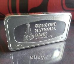 1972 FRANKLIN MINT Concord Bank New Hampshire 2oz+ Sterling Silver Ingot Bar