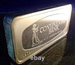 1972 FRANKLIN MINT Continental Bank Philadelphia PA 2oz+ Sterling Silver Bar