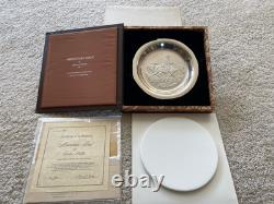 1972 FRANKLIN MINT MOUNTAIN MAN SOLID STERLING SILVER PLATE COMPLETE WithCOA & BOX