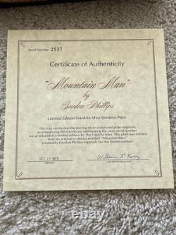 1972 FRANKLIN MINT MOUNTAIN MAN SOLID STERLING SILVER PLATE COMPLETE WithCOA & BOX