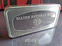 1972 FRANKLIN MINT Maine National Bank Portland 2oz+ Sterling Silver Ingot Bar