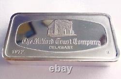 1972 FRANKLIN MINT Milford Trust Co Delaware 2oz+ Sterling Silver Ingot Bar