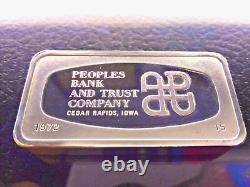 1972 FRANKLIN MINT Peoples Bank Cedar Rapids IA 2oz+ Sterling Silver Ingot Bar