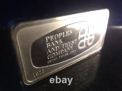 1972 FRANKLIN MINT Peoples Bank Cedar Rapids IA 2oz+ Sterling Silver Ingot Bar